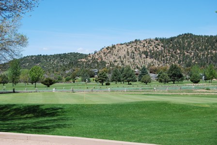 Picturesque #9 green at the Payson Golf Course in Payson, Arizona