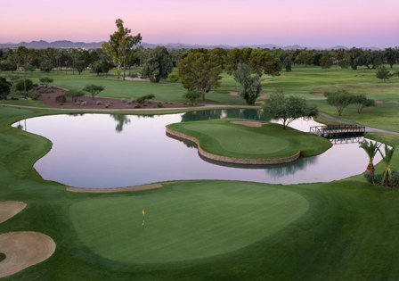 An island green on the Blue Course at The Wigwam Resort in Goodyear, Arizona